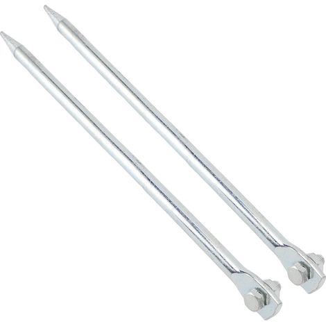 Lot de 2 tiges de mise à la terre portables en fer cuivré avec connexion filetée pour clôtures électriques, antennes et paraboles satellites (12 x 300 mm). (1/5)