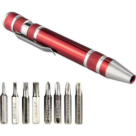 Mini-Schraubendreher-Set, 1 Stück, kleiner Schraubendreher, magnetisches Reparaturwerkzeug, rot (1/4)