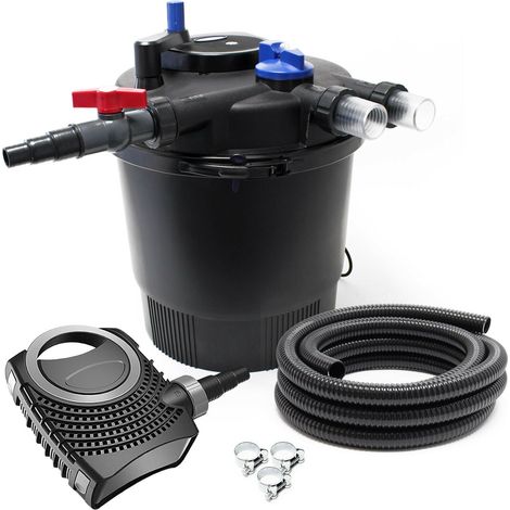 Kit set bassin 40000 litres 36 watts UVC pompe 8000 l/ tuyau 10 m kit de filtration (1/5)