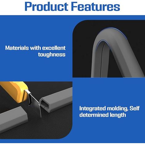 Cable Ducting Flexible PVC Semi-Round 15x10mm Mini Cable Duct Wall Mounted Cable Ducting (Grey, 5m) (1/4)