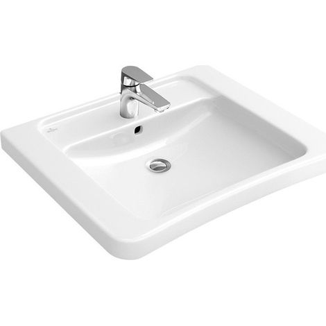 Architectura Vita, Lavabos muraux, 650 x 550 mm, Rectangulaire, Ex Targa Architectura, troude robinetterie central percé, sans trop-plein, Les modèles sans trop-plein doivent être équipés d'une bonde