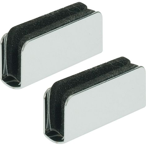 Cyclingcolors – Lot de 2 contre-pièces pour loqueteau magnétique à pression – Acier chromé – Dimensions 40 x 15mm – Fixation pour porte en verre