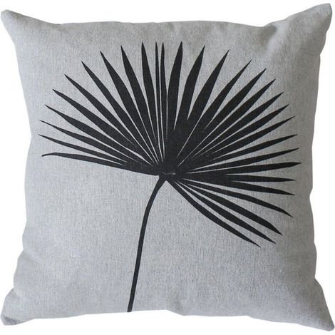 Coussin Déco Imprimé "Baya" 40x40cm Gris Clair (1/3)