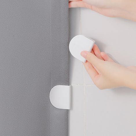 Wasserdichte ABS-Duschvorhangclips – Rutschfeste Befestigungselemente für Vorhänge, Teppiche und Dekorationen (4 Clips, 5 x 4,5 x 0,7 cm) (1/5)