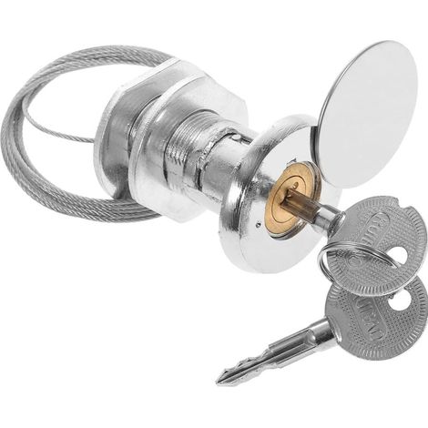 Verrou de porte de garage d'urgence extérieur (comprend un câble en acier de 1 mètre et deux clés), conçu pour le déverrouillage manuel des portes sectionnelles et basculantes en cas de dysfonctionnem