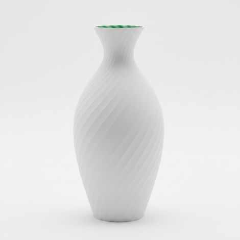 Vaso decorativo a forma di brocca, bianco, per fiori, dal design elegante.
