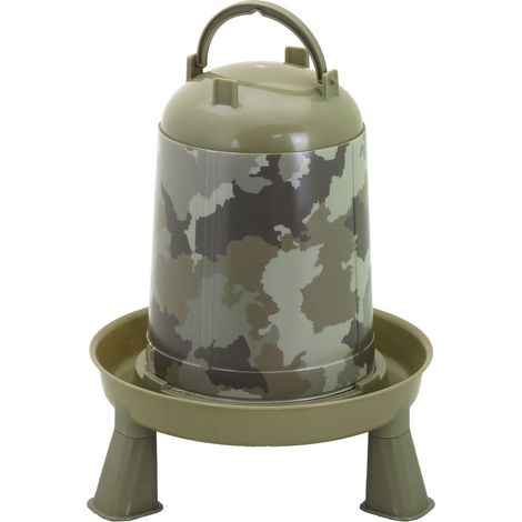 Abreuvoir camouflage Nature 5 litres sur pieds Gaun poules, volailles