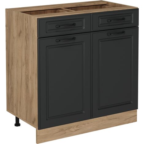 Meuble cuisine R-Line, Anthracite campagne, 80cm sans PT, Vicco (1/4)