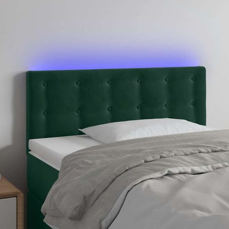 LED Kopfteil Dunkelgrün 90x5x78/88 cm Samt (1/5)