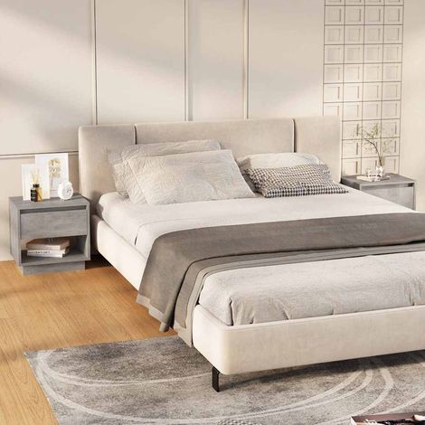 vidaXL Bedside Cabinets 2 pcs Concrete Grey 45x34x44cm Engineered Wood (1/5)