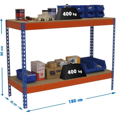 MESA DE TRABAJO SIMONWORK BASIC 2 901845-2 AZUL/NARANJA/MADERA 900x1800x450mm (1/5)
