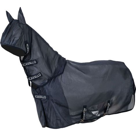 Coperta antimosche per cavalli in tessuto traspirante con maschera e copricollo inclusi: 135 cm, Blu navy