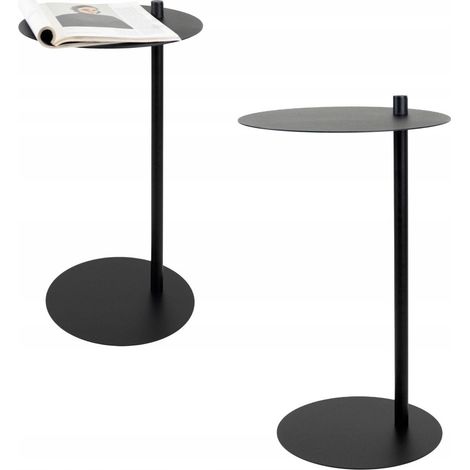 Tavolino laterale per laptop Loft in metallo nero Toulon S Fi 35x60 (1/5)