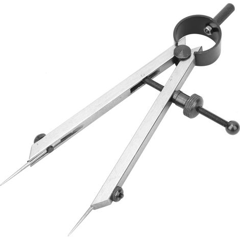 Compas à double aiguille, outil de travail du cuir en acier au carbone, compas à lignes (100 mm)
