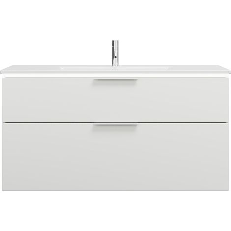 burgbad Eqio Slim lavabo en céramique avec meuble sous-lavabo et