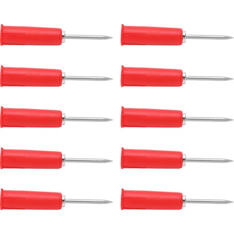 10 Stück Bananenstecker-Durchdringungsspitzen, PVC-Ummantelung, 2 mm/0,08 Zoll auf 4 mm/0,16 Zoll, Konvertierungs-Isolierstifte für Multimeter, Rot (1/5)