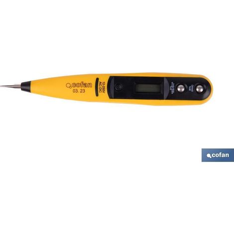COFAN buscapolos digital 0-220 w , Buscapolos digital con destornillador para tensiones desde 0 V hasta 220 V. Permite averiguar si a un conducto le llega corriente eléctrica, dete