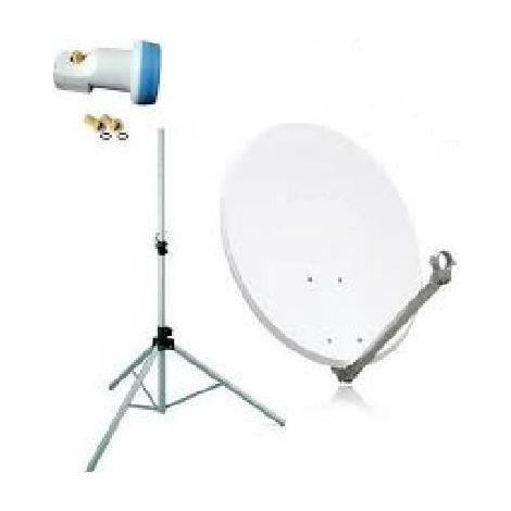 Pack Parabole 65cm + Trépied + LNB Single + 2 Fiches F HDME