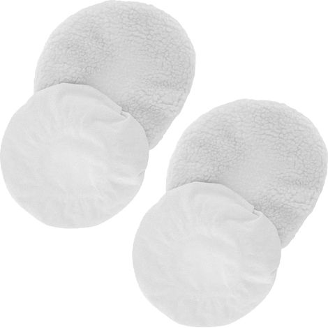 JUEGO DE 4 FUNDAS PARA PULIDORA DE CARROCERIA 2 LANA Y 2 TEXTIL 240MM Caperuza de Lana Cubiertas pulidoras grandes (1/4)