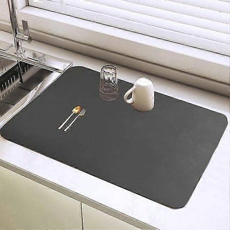 Afdruipmat voor servies, 40 x 30 cm, superabsorberende keukenafdruipmat, absorberende afdruipmat, afdruipmat voor koffiezetmachine, geschikt voor servies en bar. (1/5)