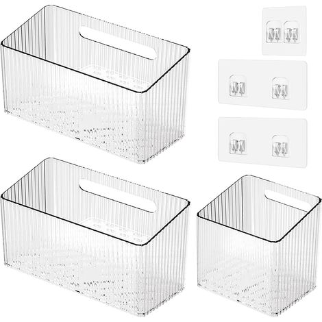 3 pièces Adhésive Boîte de Rangement Murale Autocollantes Armoires de Cuisine Porte Boîte de Rangement pour Porte D'armoire de Cuisine (1/5)
