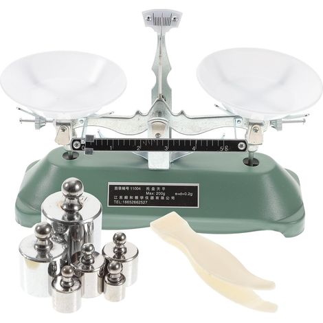 Balance de Laboratoire à Triple Fléau 200 G/0,2 G avec 6 Poids et Pince à Épiler, Outil D'équilibrage Précis pour Expériences Scientifiques, Pédagogique et Portable, Usage (1/5)