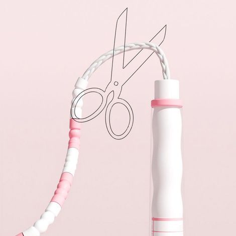 Corde à sauter pour enfants, longueur ajustable, grande flexibilité, poignée antidérapante, corde à sauter rose nacrée idéale pour l'école à la maison, couleur perle (1/5)