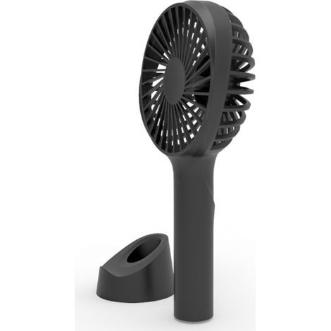 Kleiner tragbarer USB-Ventilator, leiser Mini-Ventilator, wiederaufladbarer schwarzer Tischventilator (1/3)