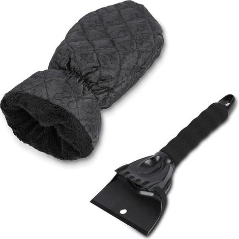 Grattoir à glace avec gant - Gant grattoir à glace imperméable et coupe-vent pour pare-brise de voiture - Gant déneigeur chaud et confortable avec poignée en mousse (1/5)
