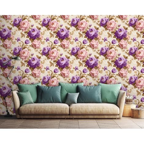 Wallarena Vliestapete Vintage Blumen, für Wohnzimmer und Schlafzimmer, 10 m x 50 cm – Komplettset inkl. Kleister & Anleitung (1/5)