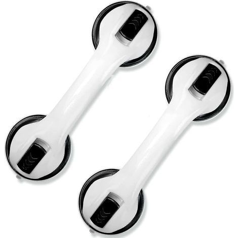 Paquet de 2 barres d'appui pour salle de bain de 12 pouces, poignée de douche avec ventouse forte