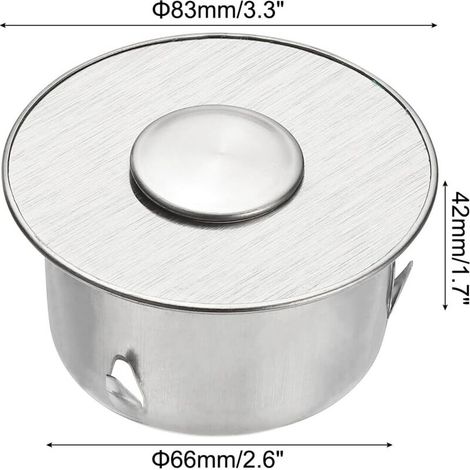 Lot de 2 Bouchon pour Tuyau, Cache-trou de cheminée, Cache Tuyau, Couvercle De Trou De Cheminée,Bouchon Cheminée Perforé en Acier Inoxydable Ø 75mm Profondeur 42mm, argent (1/4)