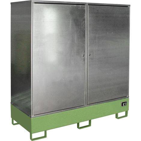 Bauer Gefahrstoff-Schrank GS-2, abschließbar, für max. 2x200l Fässer, Resedagrün