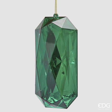 EDG Enzo De Gasperi Decoro Diamante Rettangolare di Natale da Appendere H 22 Cm L 11 Cm L 8 Cm Pp Emerald Green
