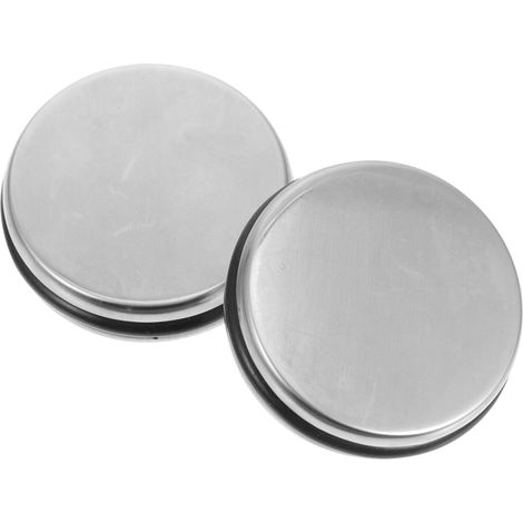 Lot de 2 Bouchons d'évier, inox, noir (1/5)