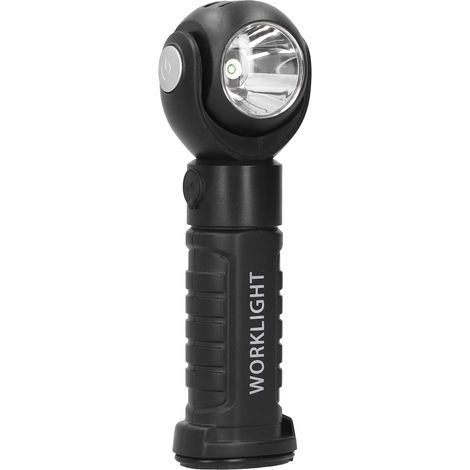 Lampe de travail magnétique LED rotative rechargeable d'urgence, éclairage industriel portable à fixation aimantée, usage atelier. (1/5)
