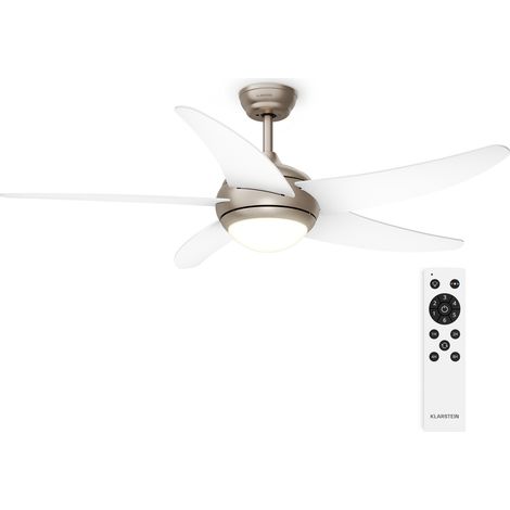 Klarstein Ventilatore da soffitto Bolero con luce  132 cm  35 W  Funzionamento silenzioso  Legno