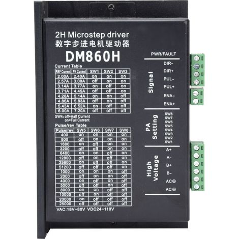 Moteur pas-à-pas DM860H universel avec isolation optique, compatible NEMA23 et NEMA34, entrée signal 2 phases. (1/5)