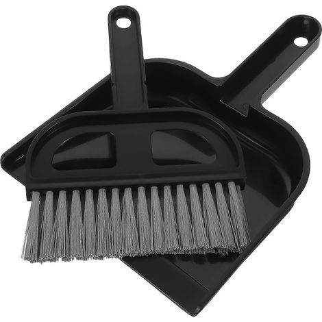Mini balai de bureau, brosse de nettoyage, petite pelle à poussière (noir)-19.50X16.00X2.00CM-Black (1/4)