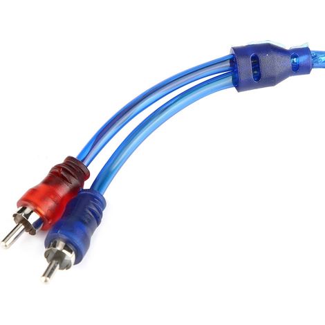 Câble Audio RCA Bleu Transparent 5M Haute Flexibilité pour Autoradio (1/5)