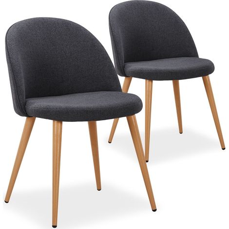Lot de 2 chaises scandinaves Maury Gris Foncé
