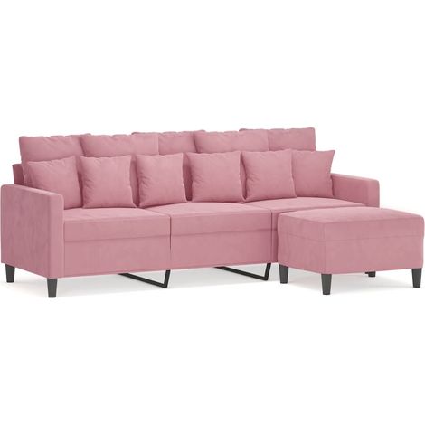 Canapé à 3 places，Sofa pour Salon，Banquette avec repose-pieds Rose 180 cm Velours CFW165537 (1/5)