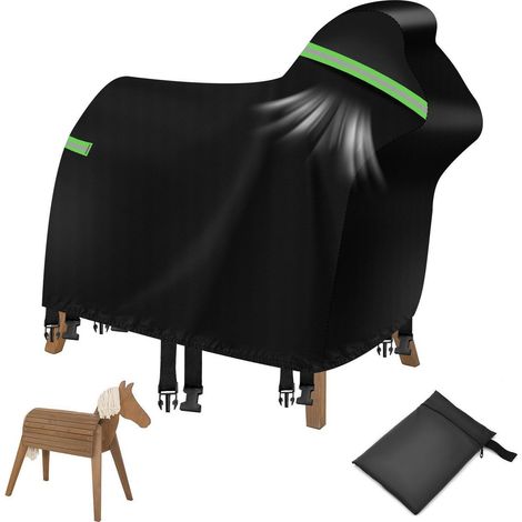 Schutzhülle für Holzpferd 160x110x70cm, 420D Wasserdicht Outdoor, Schwarz (1/5)