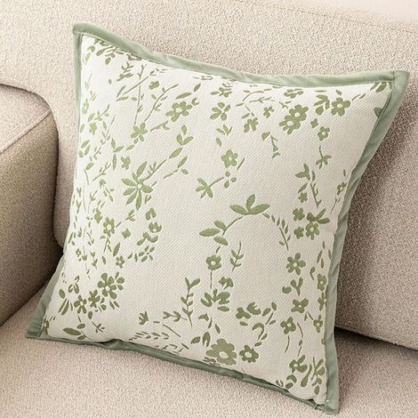 (45x45) Housse Coussin Carré en Chenille Douce Design Moderne Et Élégant Imprimé Floral Mignon, Housse De Coussin Décorative pour Extérieur, Canapé, Sofa Et Lit (1/5)