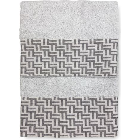 SET asciugamani con bordo FASHION Grigio in puro cotone Made in Italy (1/5)