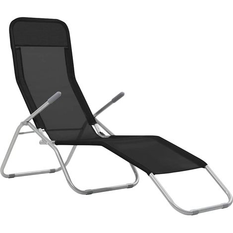 Maison Exclusive - Klappliegen 2 Stk. Textilene Schwarz (1/5)