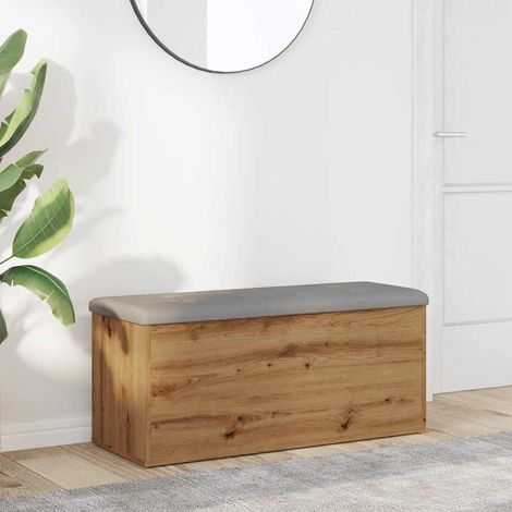 Banco de almacenaje roble artesanal 102x42x45 cm madera de ingeniería vidaXL
