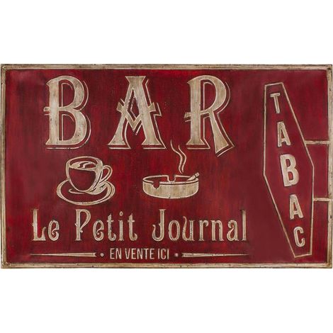 Grande plaque vintage en fer 122,5 x 74 cm Bar tabac (1/2)