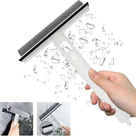 3-in-1 Fensterreiniger: Gummiabzieher + Reinigungsschwamm + nachfüllbarer Behälter für Reinigungsflüssigkeit. (1/4)