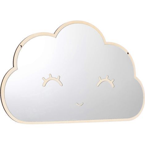 1 autocollant mural miroir acrylique en forme de nuage pour chambre d'enfant-34.5x21.8cm (1/3)